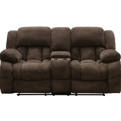 New Walker Manual Love Console Brown Loveseats|Living Room