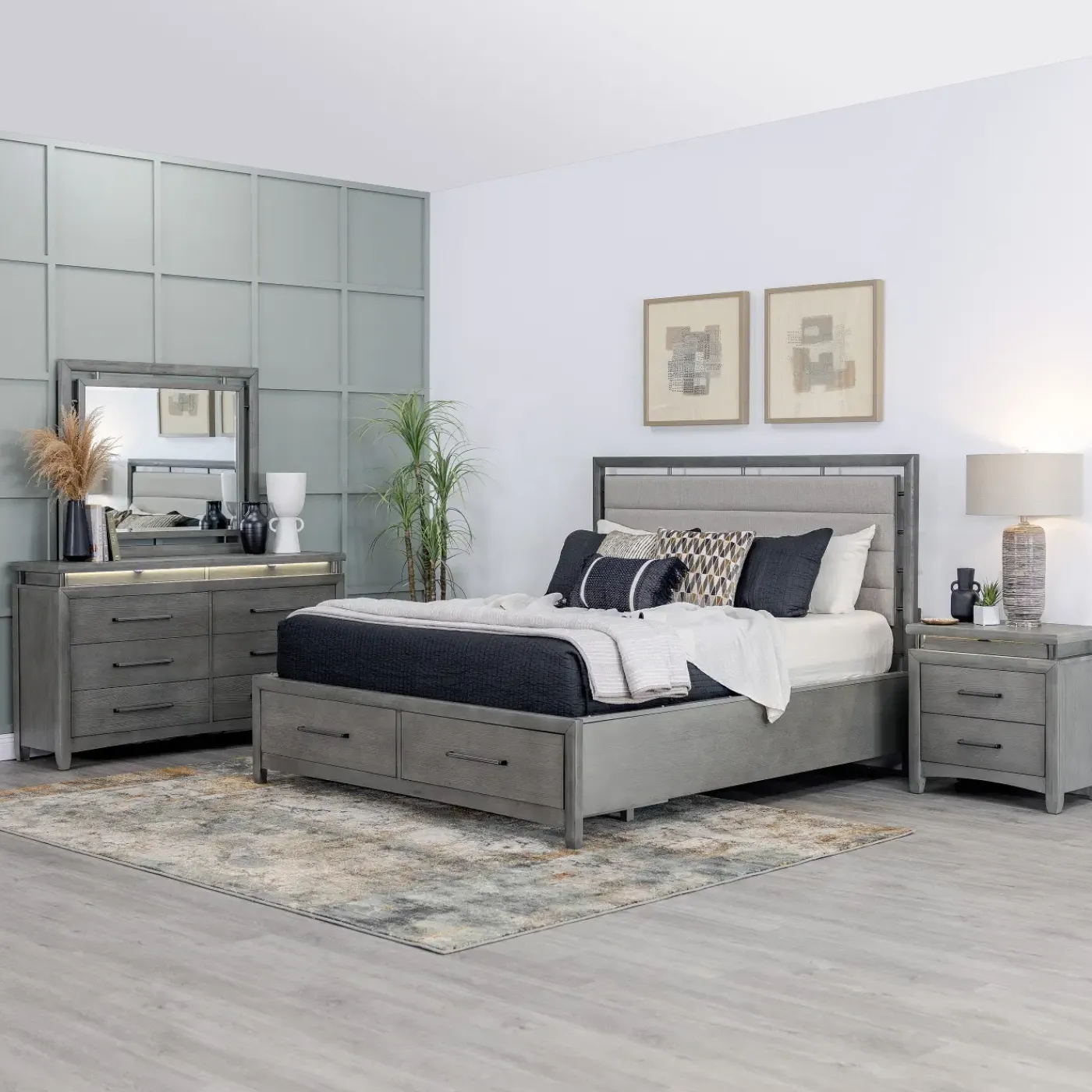 Hot Winslet Eastern King Bed, Dresser, Mirror, Nightstand Bedroom Sets