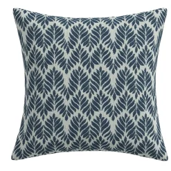 Sale Woodblock Leaf Blue Outdoor Pillow Outdoor Accent Tables & Decor