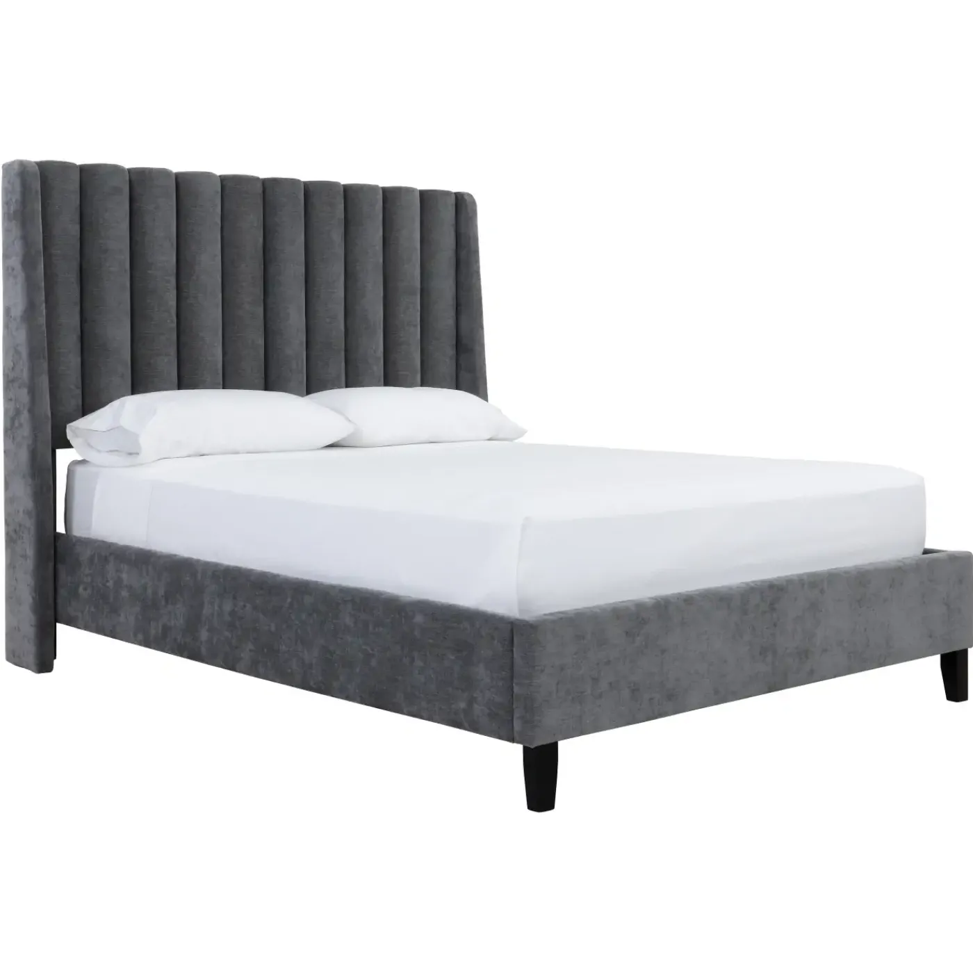 Clearance Wren Dark Upholstered Bed Queen Beds|Kids Beds & Headboards
