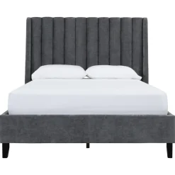 Clearance Wren Dark Upholstered Bed Queen Beds|Kids Beds & Headboards